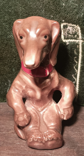 Antiguo Vintage Ceramica Perro Salchicha Impecable Sano.