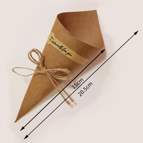50x Diy Conos De Papel Kraft Ramo Cajas De Dulces Para