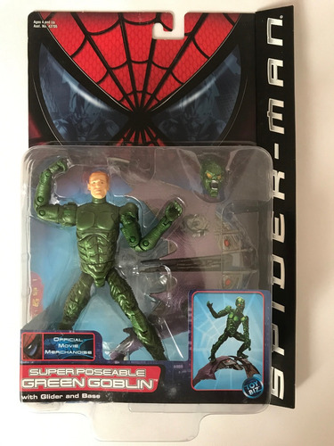 Super Poseable Green Goblin Spiderman Movie Toybiz 2002 Glid (Usado)