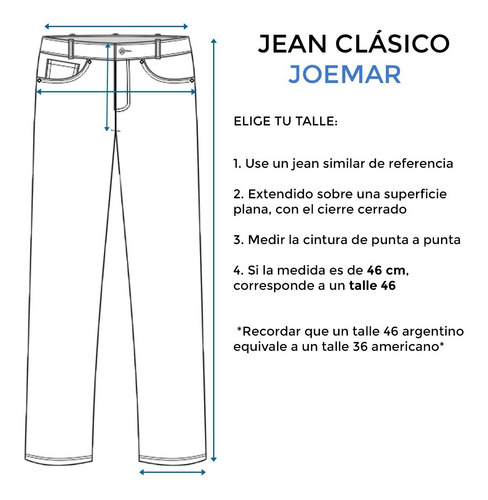Imagen 3 de 6 de Pantalon Jean Recto Clasico Hombre Talle 36-46