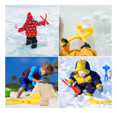 Pinza Plastica Para Hacer Bola De Nieve Forma De 2 Bolas Azul