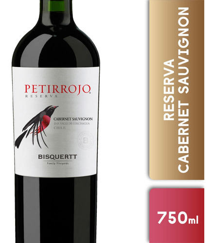 Vino Tinto Petirrojo Reserva Cabernet Sauvignon 750cc 1 Unid