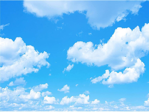 Vinilo 8x6ft Cielo Azul Nubes Blancas Fondo De Foto Cie...