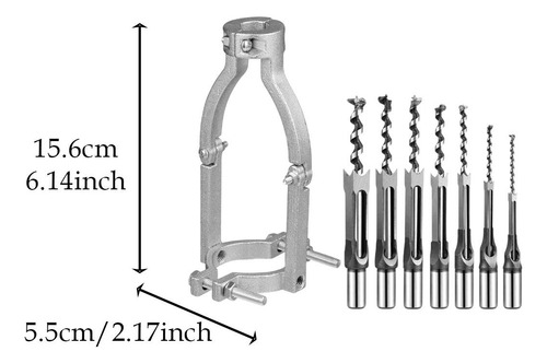 Adaptador De Broca De Agujero Cuadrado 7 Piezas Y Adaptador