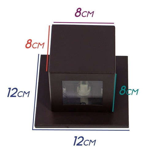Arandela Box Cubo Pequena 1 Facho Parede Muro St1319