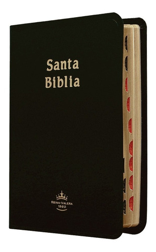 Biblia Reina-valera 1960 Compacta Imit Piel Negro Con Índice