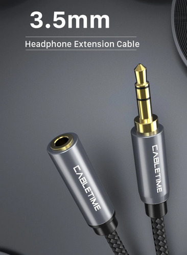 Imagen 1 de 5 de Cable De Extension De Audio Jack 3.5mm Trs Premium 1m Macho