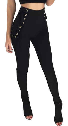 Pantalon Vestir Casual Modelador Leggins Cordón Lateral Dama