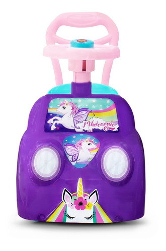 Montable Unicornios Carrito De Plástico Niñas Color Rosa