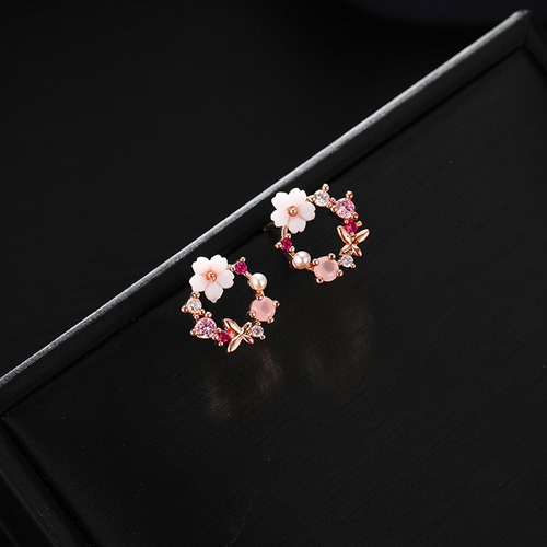 Pendientes B A La Moda Para Mujer Con Forma De Flor Y Perlas