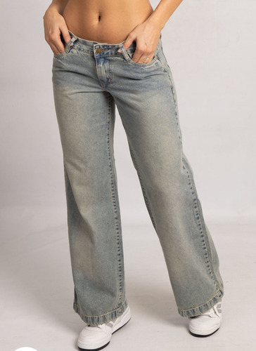 Pantalón Oxido Low-rise Jeans Tiro Bajo Diseño Dp