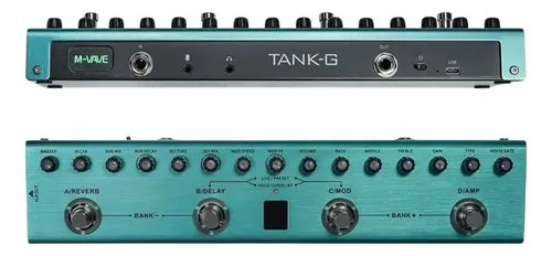 Pedaleira M-Vave Tank-G Pedal de Guitarra Cor Verde-Claro | Frete