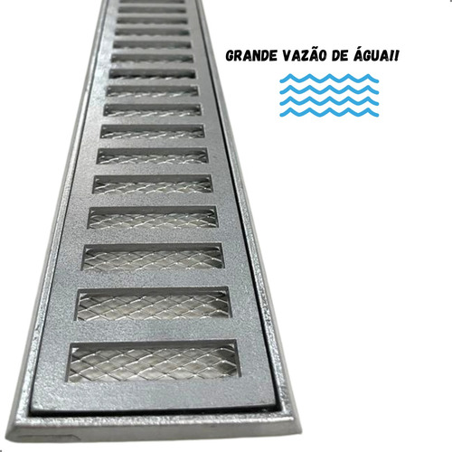Ralo Grelha Linear 10x100 Aluminio (2 Pçs 10x50) C/ Tela Ant