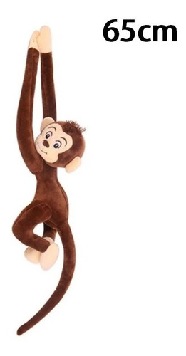 Macaco Marrom De Pelúcia 65cm Pendurado Presente P/ Crianças
