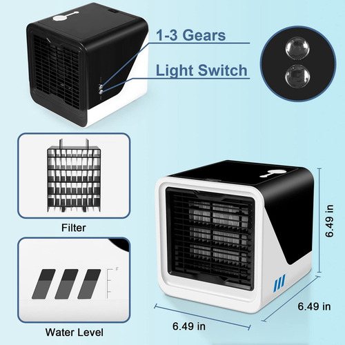 . Ventilador De Aire De Escritorio Con 7 Luces Led De