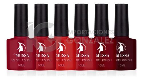 Gama De Gel Semipermanente Mussa® 6 Esmaltes Para Uñas Uv Color Gama F