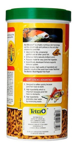 Imagen 3 de 6 de Alimento Tetra Pond Koi Vibrance Para Peces De Lagos Estanques Y Fuentes Como Carpas Koi Y Goldfish En Tarro De 140gr 4,94oz