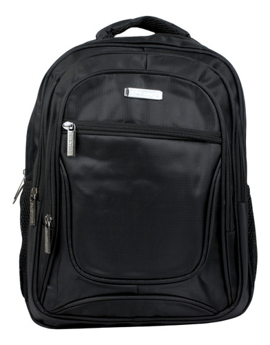 Mochila Resistente Confortável Alça Reforçada Faculdade Cor Preto Desenho Do Tecido Liso
