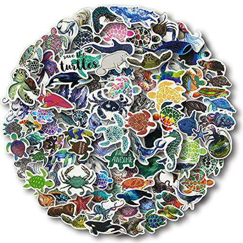 Stickers Animales Del Océano Impermeables