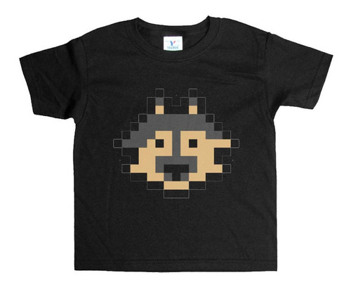 Remera Negra Adultos Pixel R154