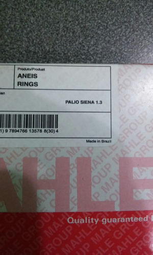 Imagen 3 de 3 de Anillos 4 Decima Fiat Uno Inyeccion 1.3/palio-siena 1.3 Mpi