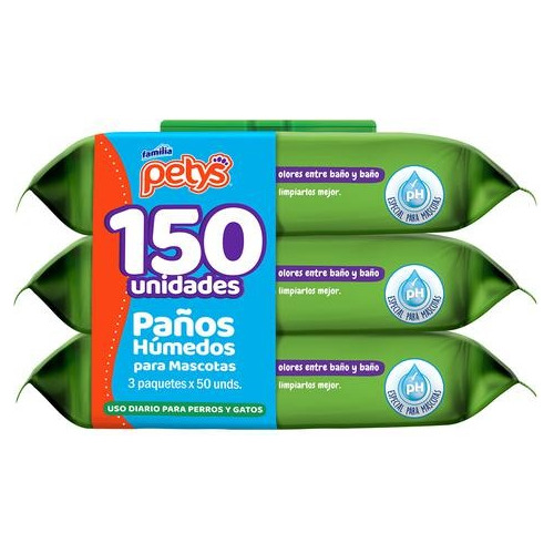 Petys Paños Húmedos 150 Unidades