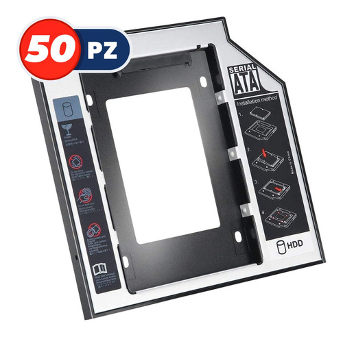 50pz Adaptador Caddy Sata 2.5 Hdd Ssd Disco Duro 9.5mm Pc