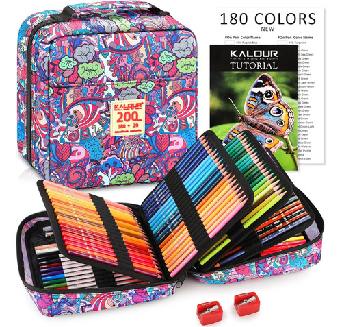 Lápices De Colores Kalour 200pcs Juego Para Libros Para Colo