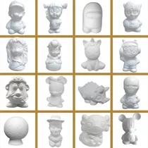Comprar 15 Alcancias Infantiles Sin Pintar De Yeso Varios Personajes
