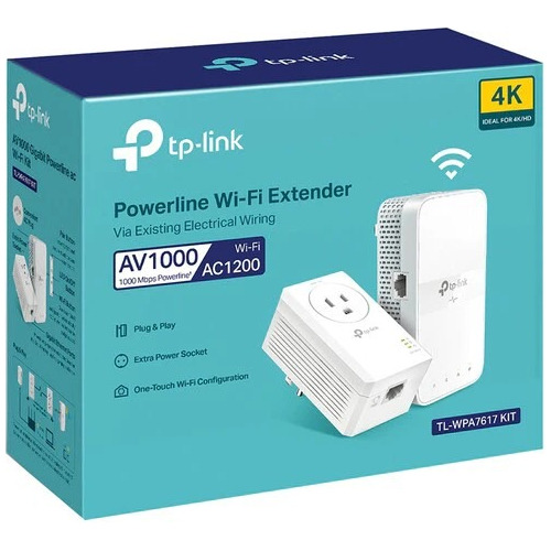 Kit Powerline Av1000 Tl-wpa7617 Gigabit Wi-fi Ac1200 Tp-link