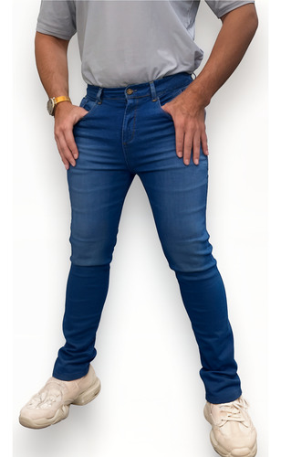 Pantalon Skinny Mezclilla Stretch Para Hombre Stone Medio