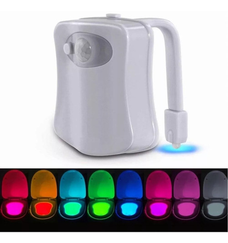 Luz Led 8 Colores Inodoro Con Sensor De Movimiento Full