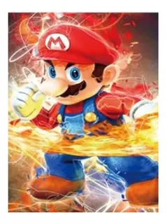 Kit De Pintura Diamantes Diamond Painting Mario Bros Fuego