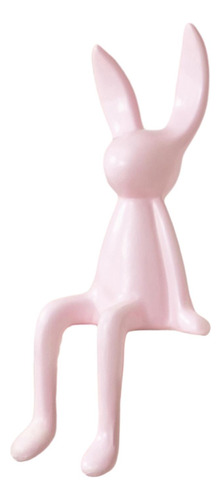 Estante De Cerámica Rosa Con Forma De Estatua De Conejo Sent