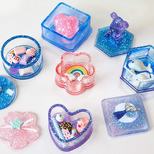 De Molde De Resina De Silicona Diy 5 Recipientes De Forma
