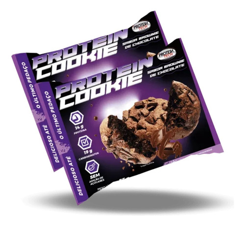 10x Cookie Proteico Proteintech Low Carb Sabor Brownie De Chocolate