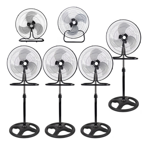 4 Pzs Kwalux Ventilador 3 En 1 De Pie Pared Piso Casa 18 Pulgadas Estructura Negro Diámetro 18