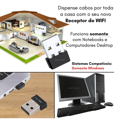Nano Receptor De Sinal Usb Wifi 2.4 G Sinal Moderno Potente