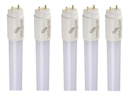 5 Pzas De Tubo Led T8 Vidrio Opalino 18w Iusa