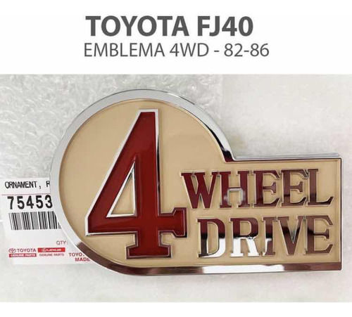 Emblema 4wd Trasero Fj40 Toyota Original