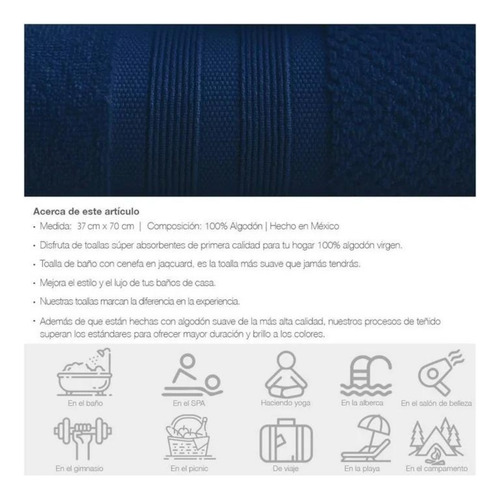 Pack 10toallas 100% Algodón Vero Hogar Pullman Mayoreo