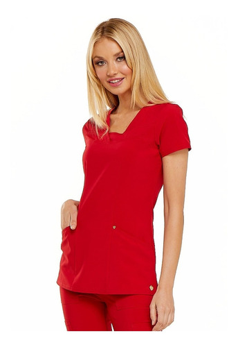 Top Premium De Uniformes Clinicos Heartsoul Color Rojo