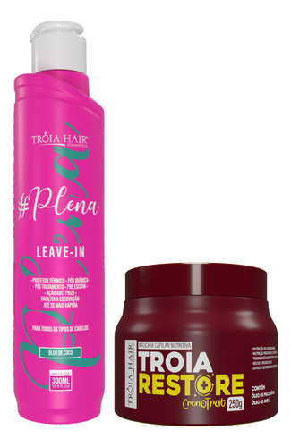 Leave-in Plena 300ml + Máscara Restore Cronotrat 250g Tróia