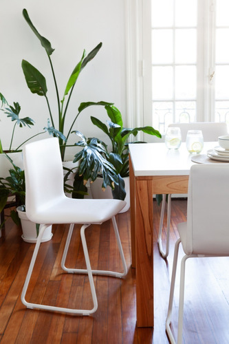 Imagen 7 de 9 de Silla De Comedor Tapizada Diseño Quina Base Blanca Rossi