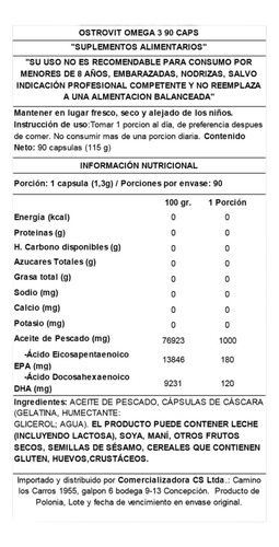 Omega 3 90 Capsulas - Ostrovit