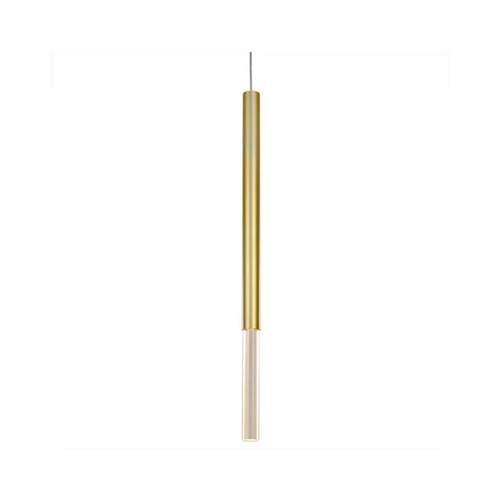 Pendente Tubo Cilíndrico Dourado Champanhe Acrílico 50cm 127/220v