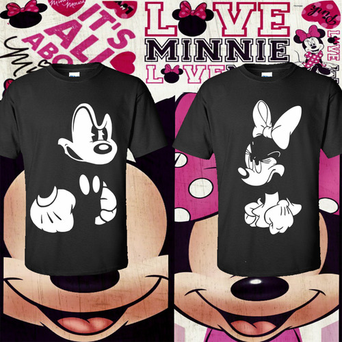 Pack 2 Remeras Pareja Mikey Minie / Luminica 2 / Hombre Dama