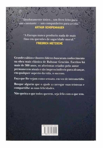 Livro A Arte Da Sabedoria Baltasar Gracián Ed. Carvalho
