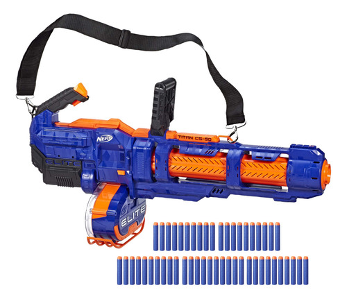 Nerf Elite Titan Cs-50 Blaster Motorizado Con 50 Dardos