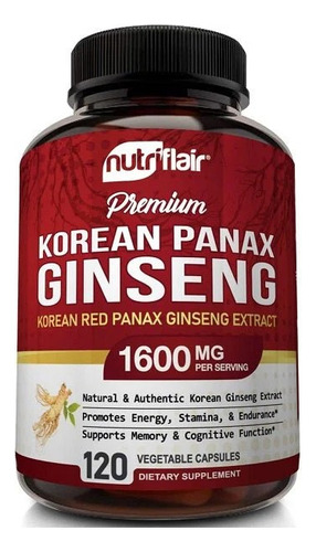 Suplemento En Cápsula Nutriflair  Suplemento Red Korean Panax Ginseng Antioxidantes En Bote De 120g 120 Un